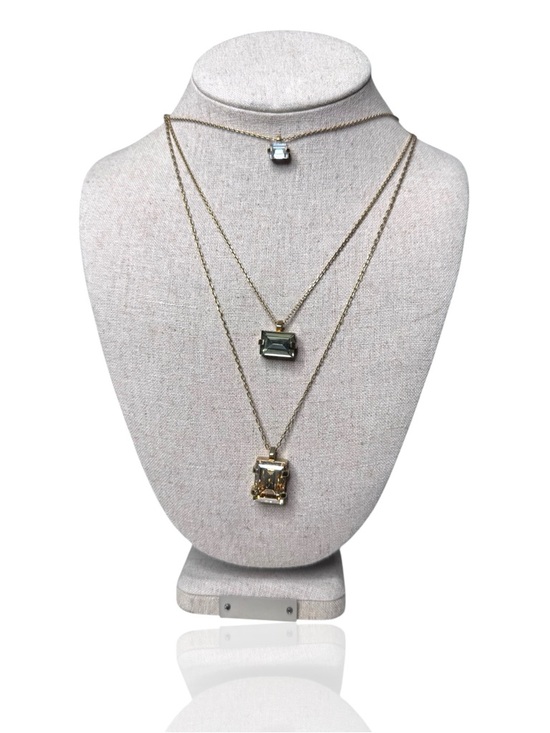 henri bendel Jewelry - Henri Bendel Extremely Rare Gold-Tone Layered Necklace Emerald cut